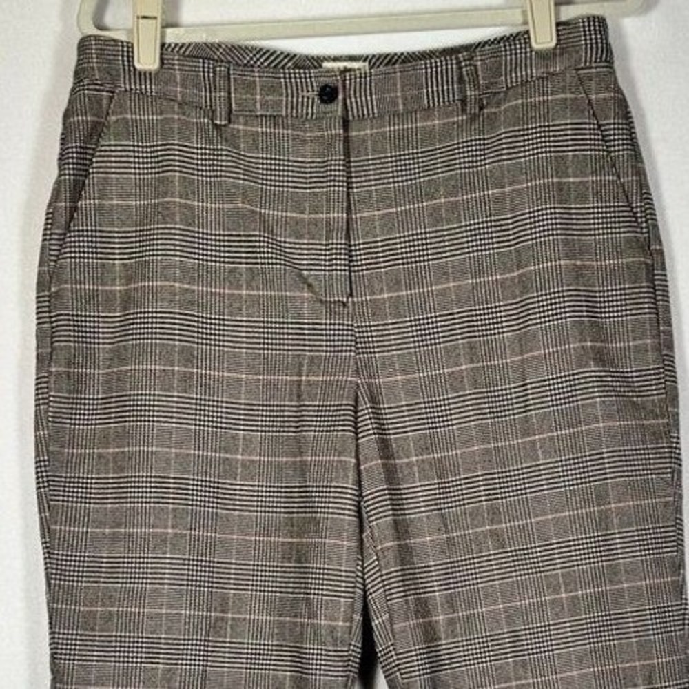 LL‎ Bean Classic Fit Pants Women's Size 12 R Houndstooth Plaid Trousers